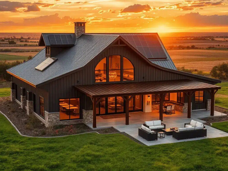 Luxury barndominium exterior design made for a client 1 768x576